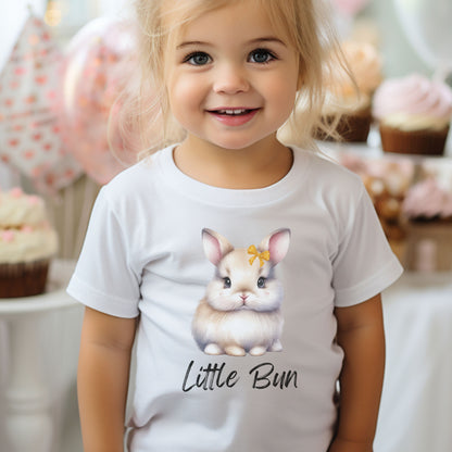 Little Bun Bow with Color Toddler Short Sleeve Tee