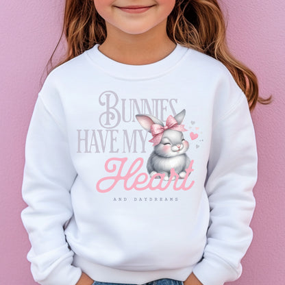 Bunnies Have My Heart Youth Crewneck Sweatshirt