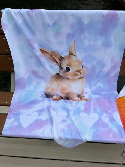 Tie Dye Bunny Beach Towel