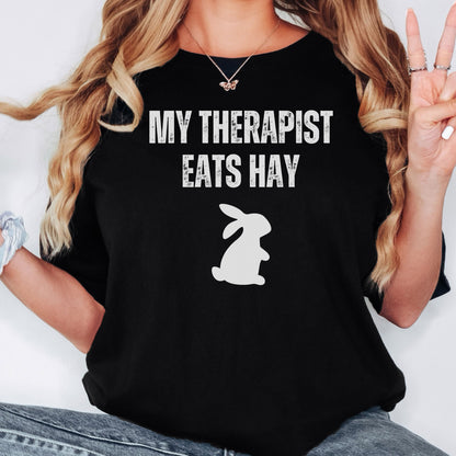 My Therapist Eats Hay Unisex Garment-dyed Heavyweight T Shirt