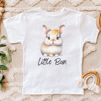 Little Bun Bow with Color Toddler Short Sleeve Tee