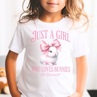 Just a Girl Who Loves Bunnies Youth Short Sleeve T-Shirt