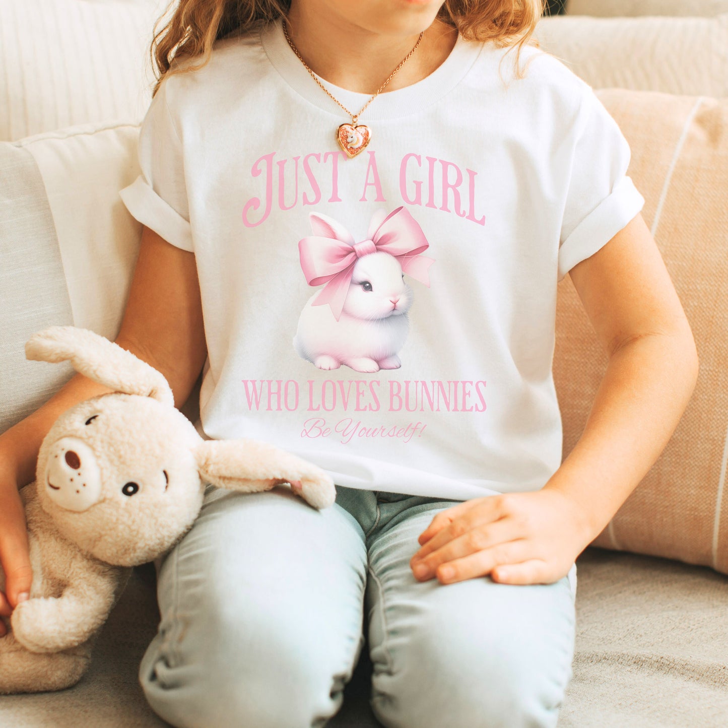 Just a Girl Who Loves Bunnies Youth Short Sleeve T-Shirt