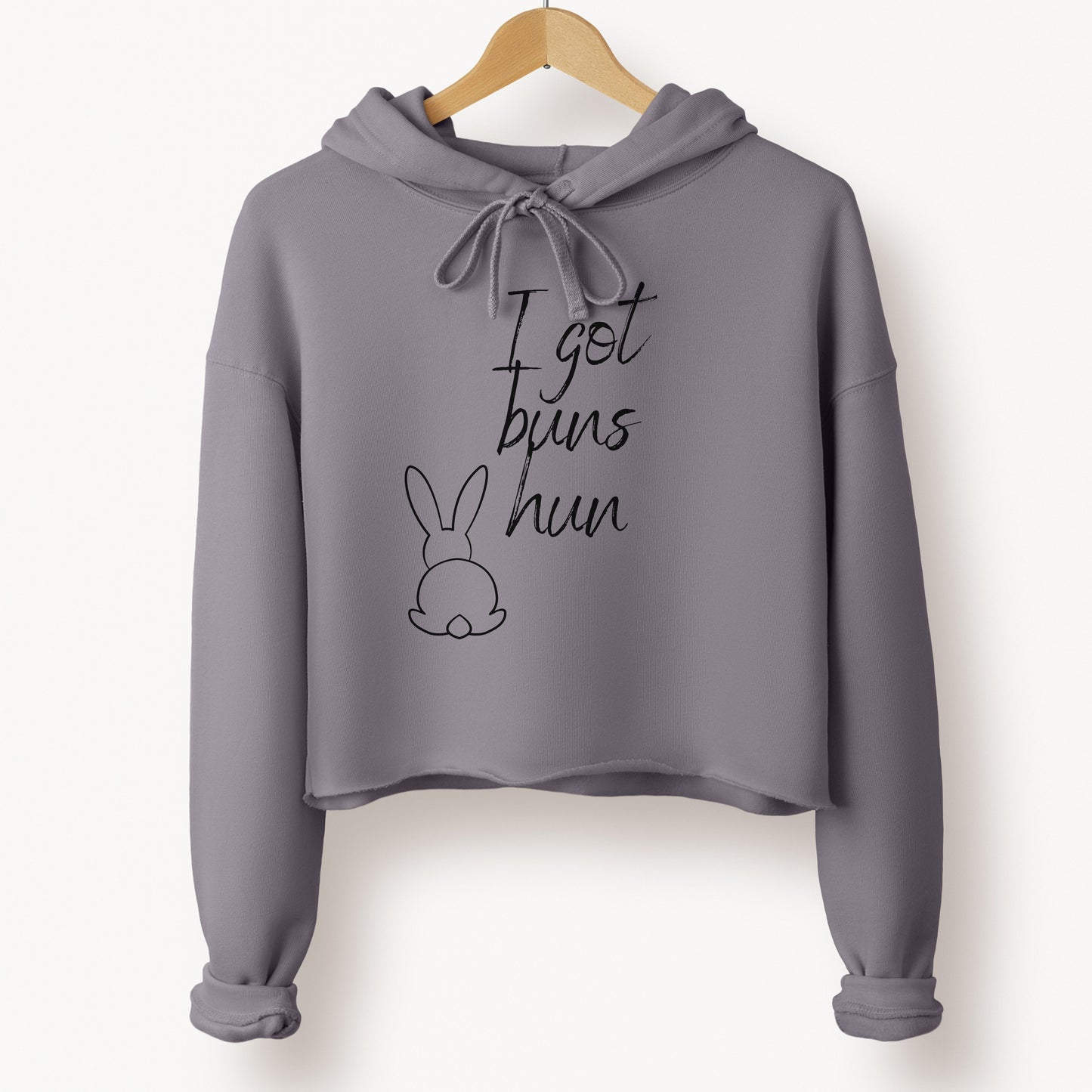 I Got Buns Crop Hoodie