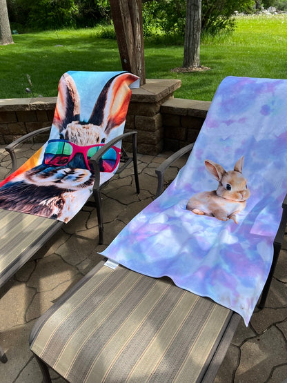 Tie Dye Bunny Beach Towel