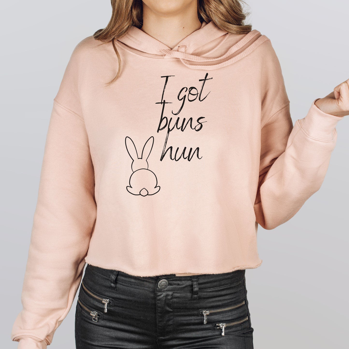 I Got Buns Crop Hoodie