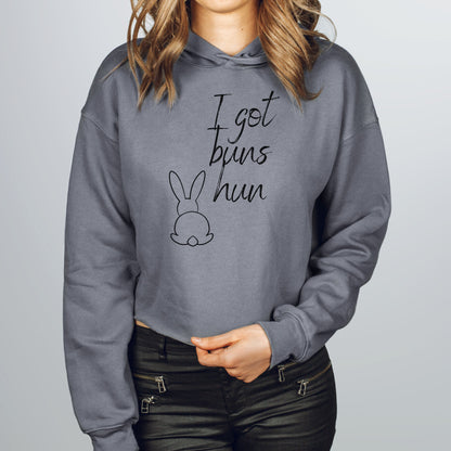 I Got Buns Crop Hoodie