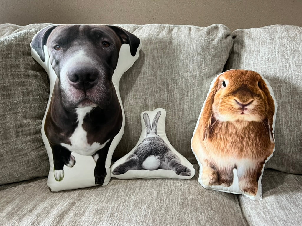 Bunny Behind Shaped Pillow