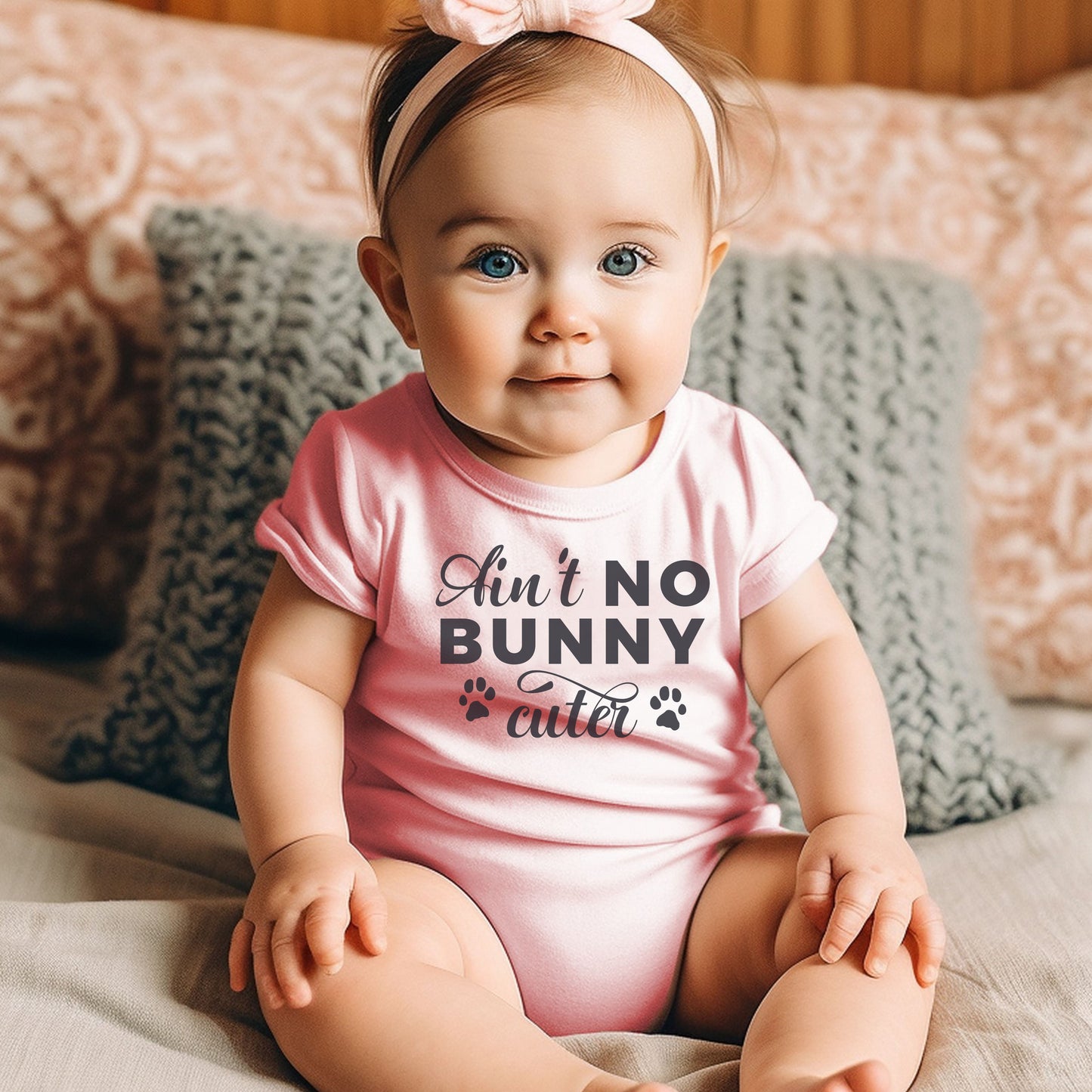 Ain't No Bunny Cuter Baby Short Sleeve One Piece