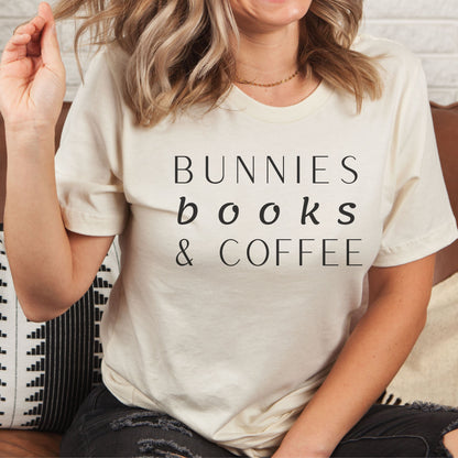 Bunnies, Books & Coffee Unisex T-Shirt