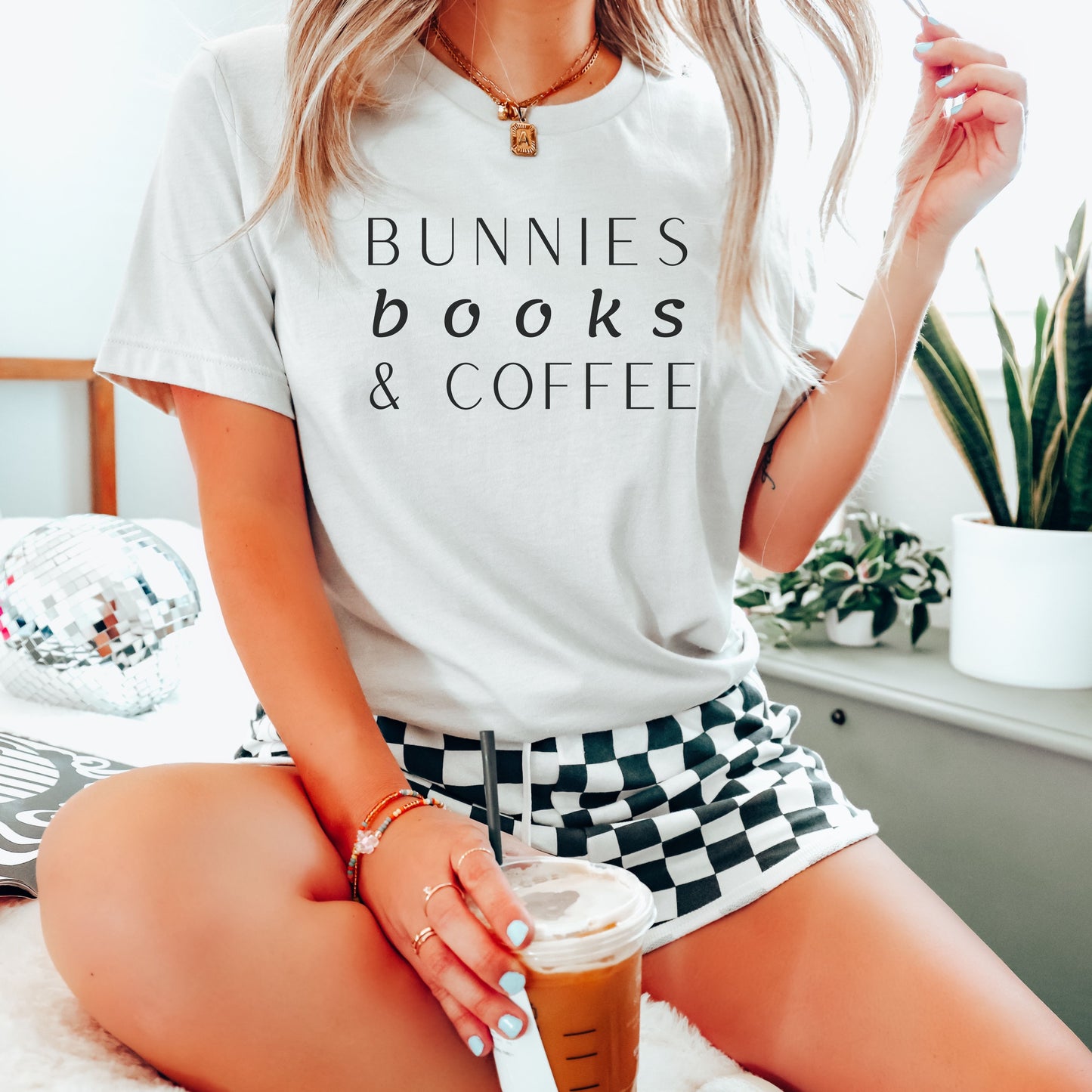 Bunnies, Books & Coffee Unisex T-Shirt