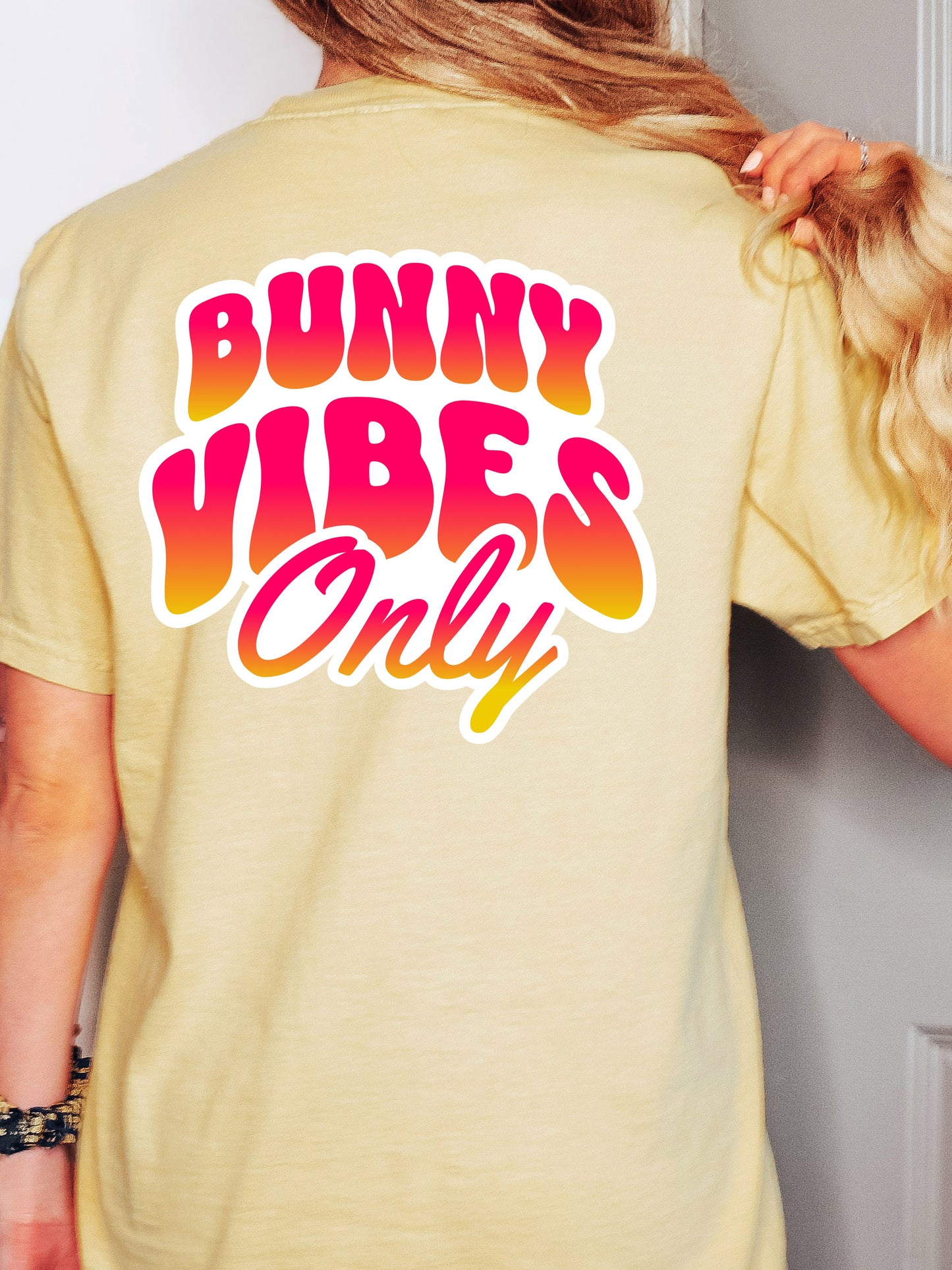 Bunny Vibes Only Unisex Garment-Dyed Front Pocket T-Shirt