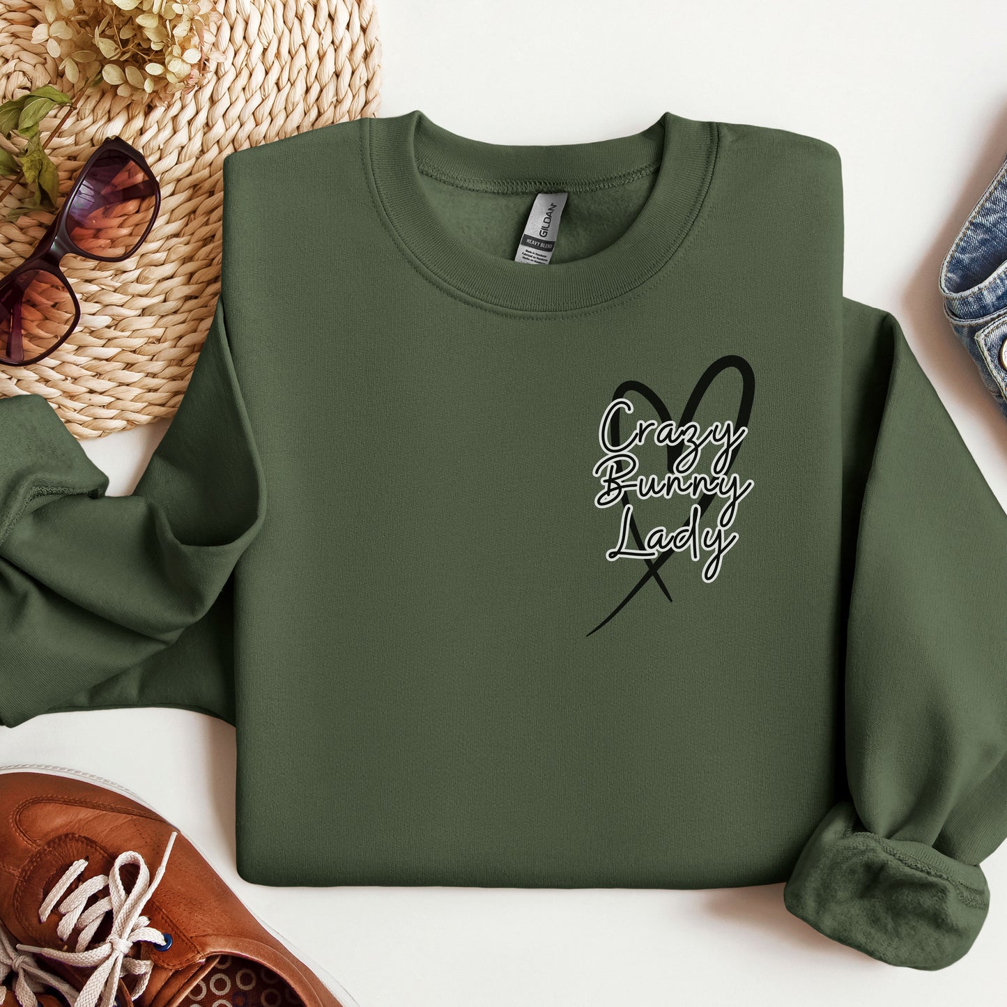 Crazy Bunny Lady Unisex Sweatshirt