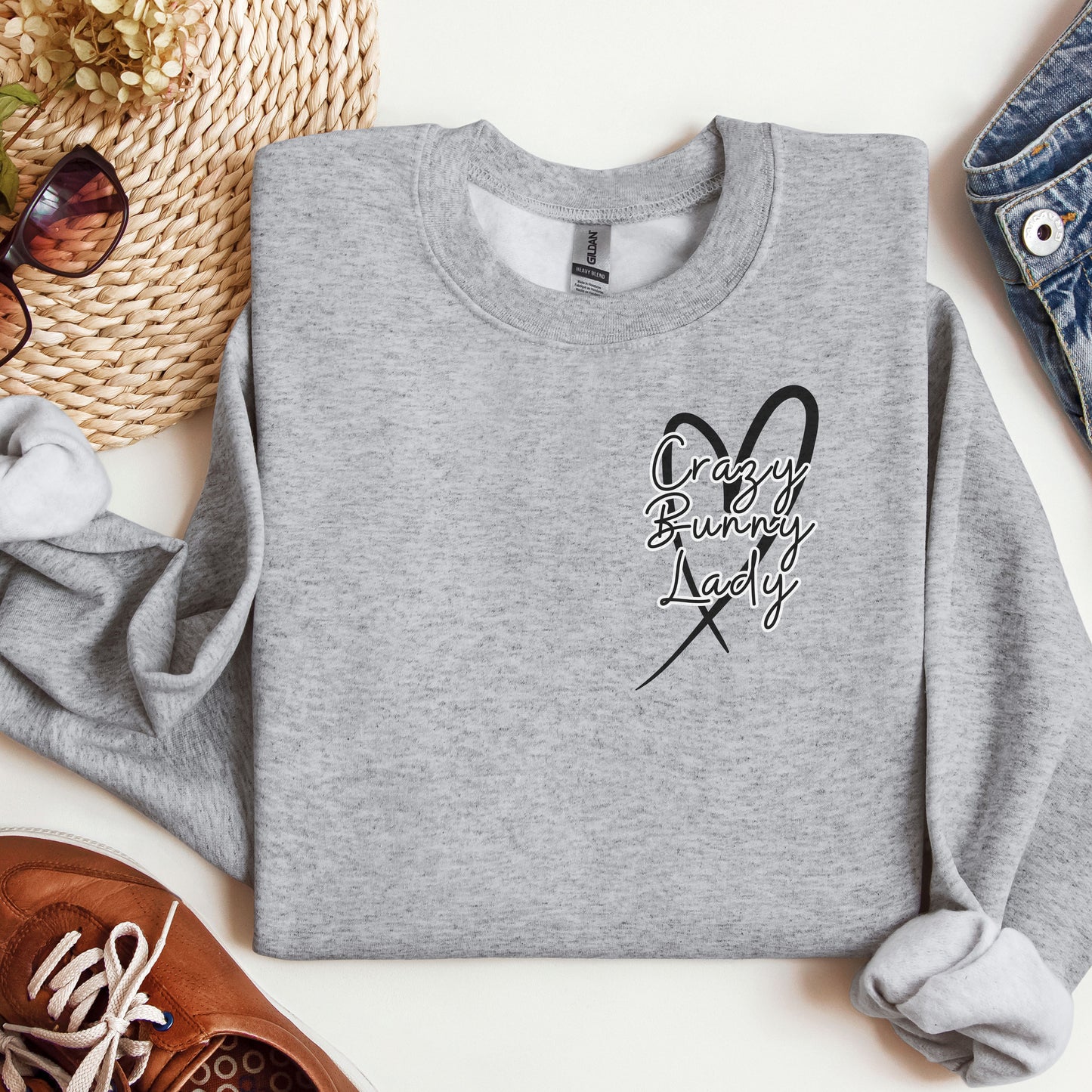 Crazy Bunny Lady Unisex Sweatshirt