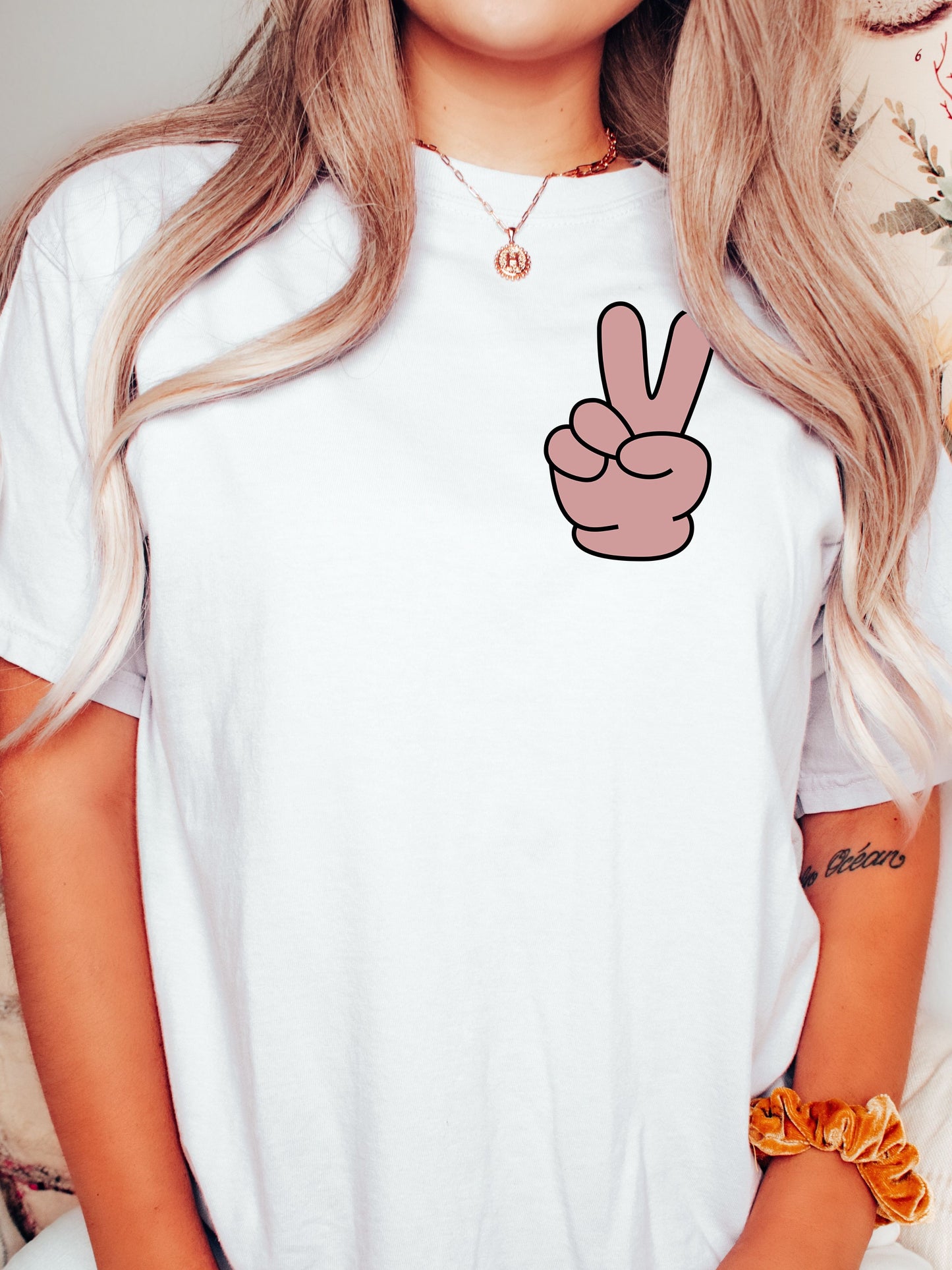 Peace, Love and Bunnies Unisex Garment-Dyed Heavyweight T-Shirt