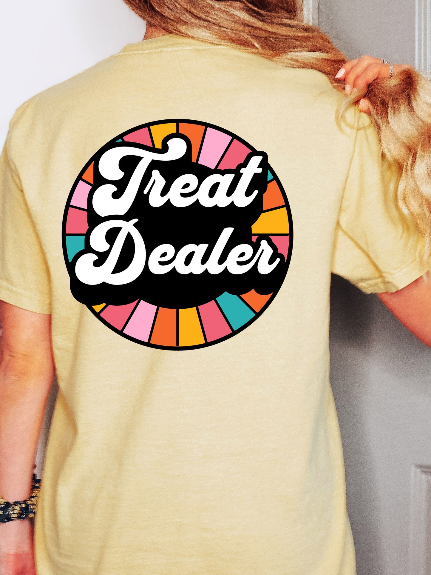 Treat Dealer Unisex Garment-Dyed Front Pocket T-Shirt