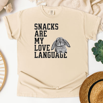 Snacks Are My Love Language Unisex Garment-dyed Heavyweight T-Shirt