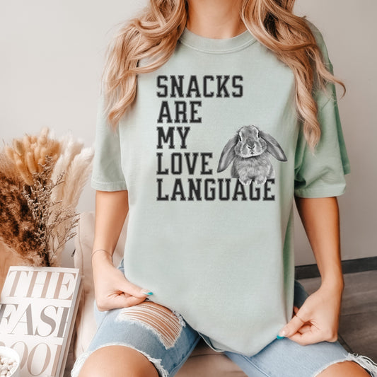 Snacks Are My Love Language Unisex Garment-dyed Heavyweight T-Shirt