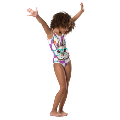 Watercolor Bunny Kids Swimsuit