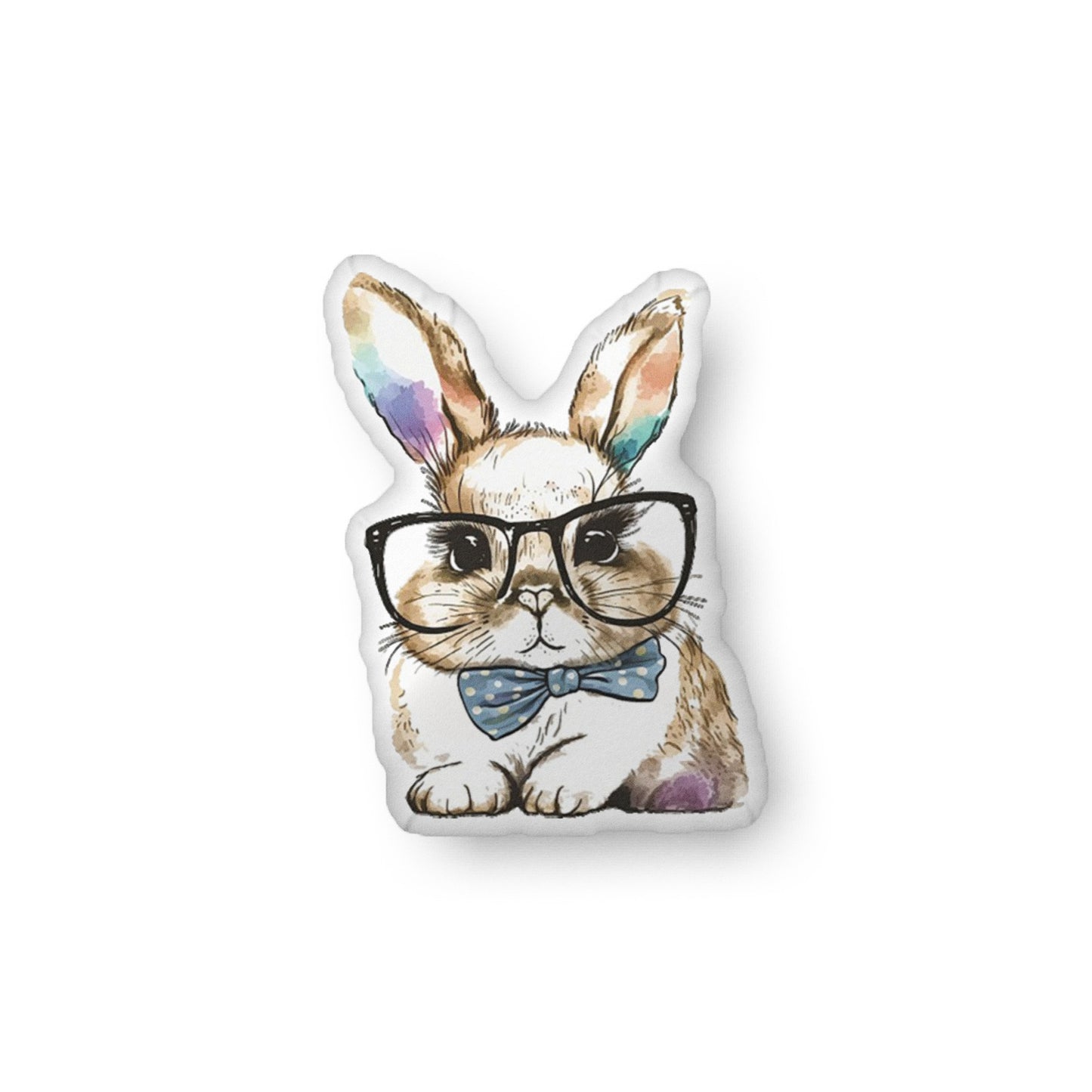 Watercolor Bunny Theodore Shaped Pillow