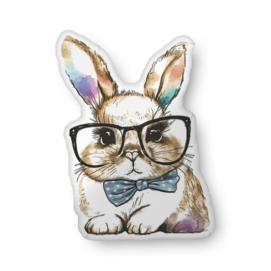 Watercolor Bunny Theodore Shaped Pillow