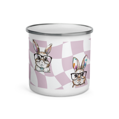 Watercolor Bunnies Enamel Mug