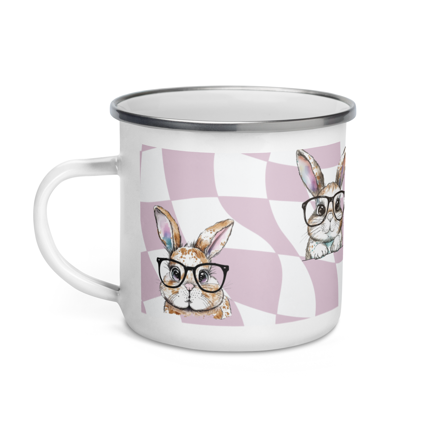 Watercolor Bunnies Enamel Mug