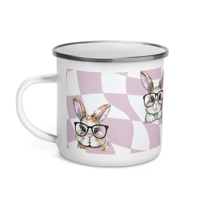 Watercolor Bunnies Enamel Mug