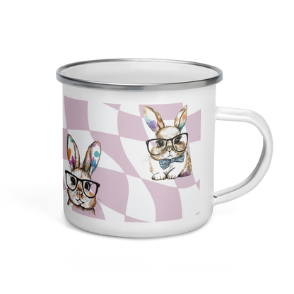 Watercolor Bunnies Enamel Mug