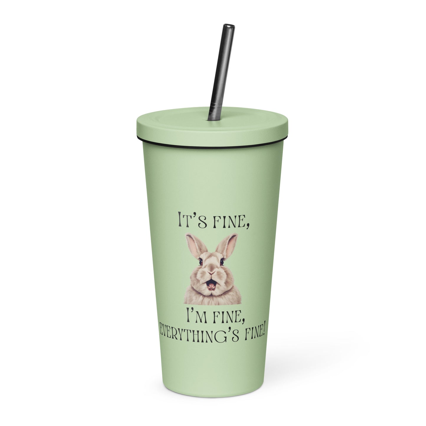 It's Fine Insulated Tumbler With a Straw