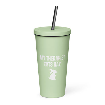 My Therapist Insulated Tumbler with Straw