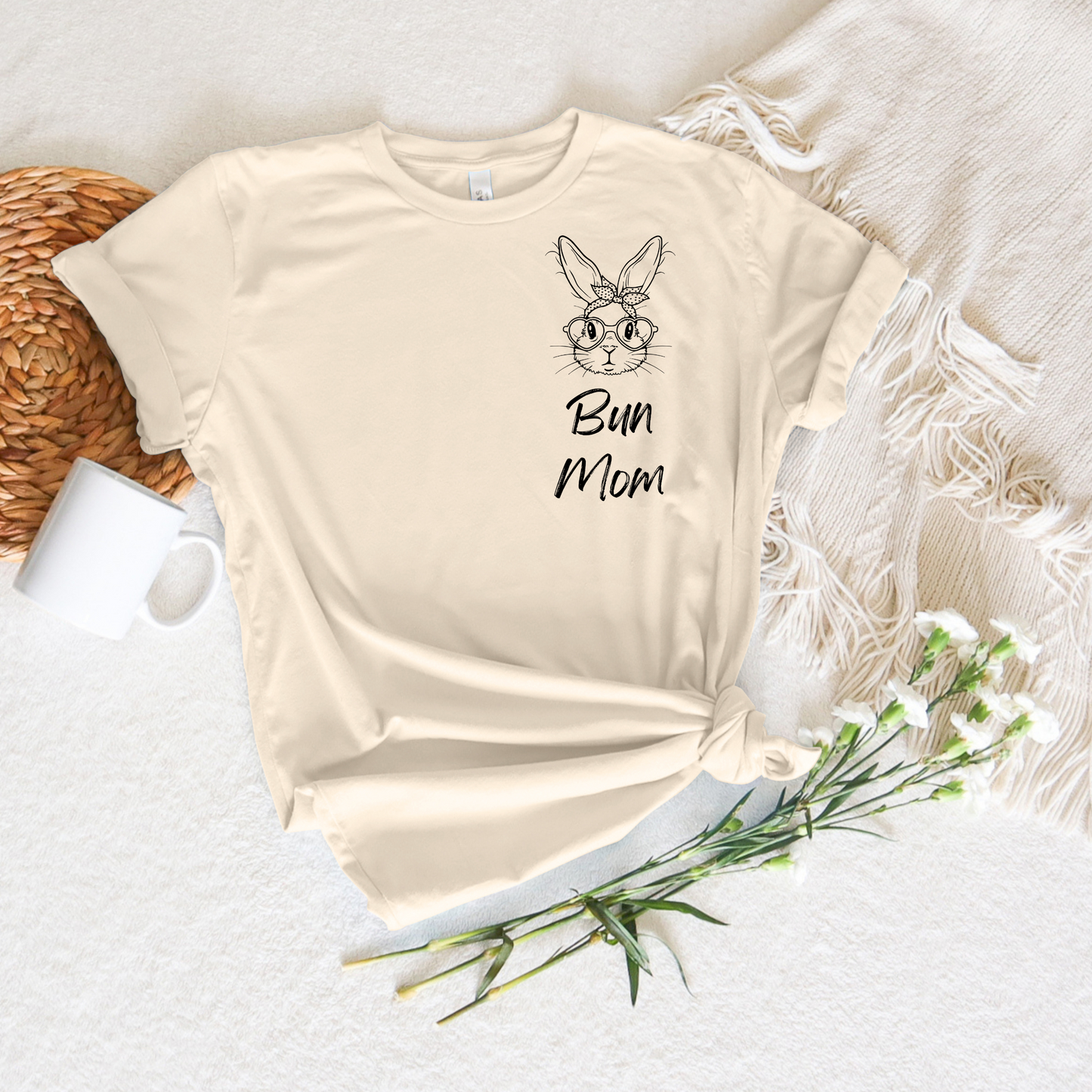 Bun Mom Unisex T-shirt- Black Design