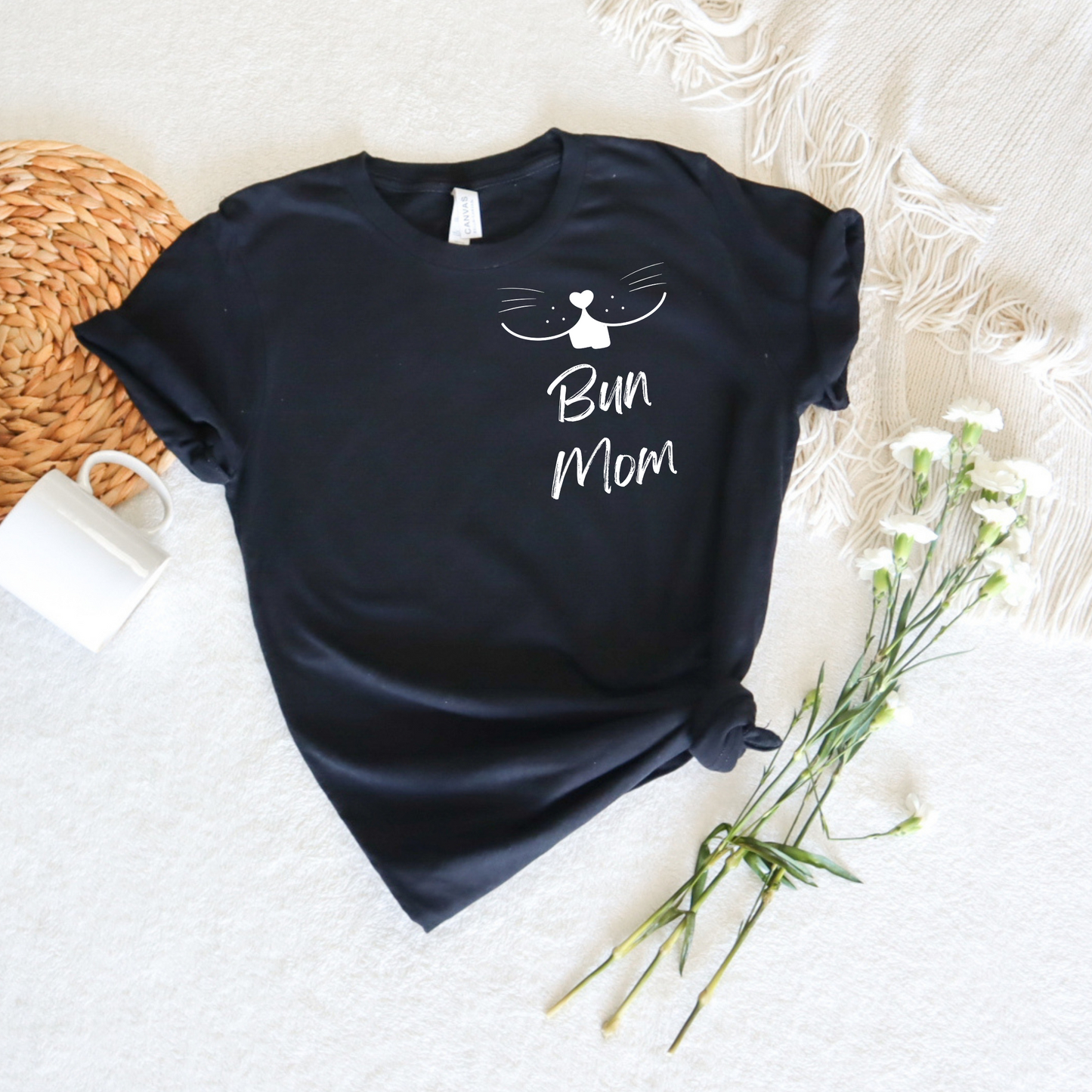 Bun Mom Unisex T-shirt- White Design