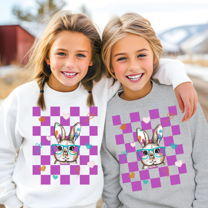 Watercolor Bunny Youth Crewneck Sweatshirt