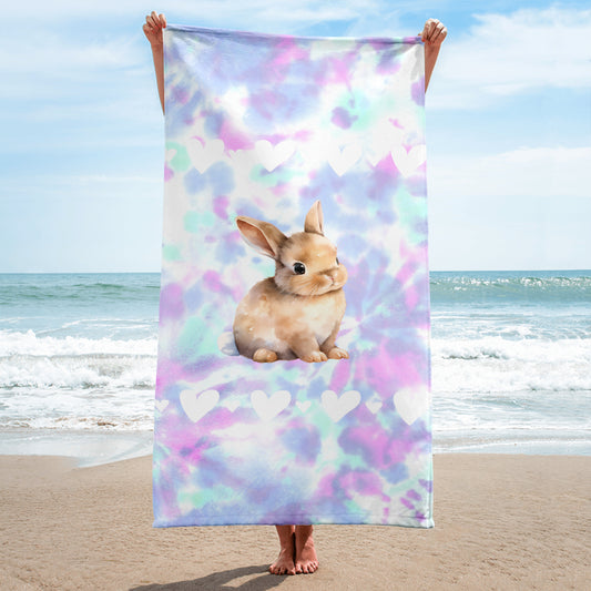 Tie Dye Bunny Beach Towel