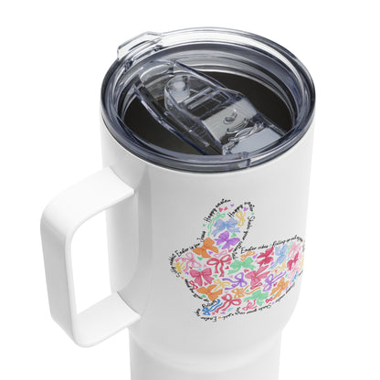 Bunny of Bows Travel Mug with Handle