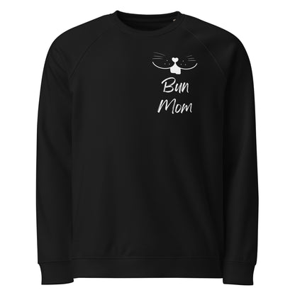 Bun Mom Unisex Organic Raglan Sweatshirt- White Design