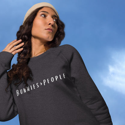 Bunnies > People Unisex Organic Raglan Sweatshirt