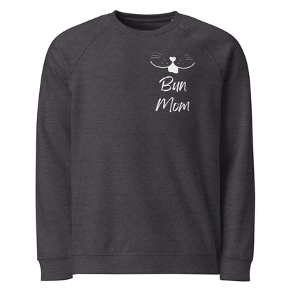 Bun Mom Unisex Organic Raglan Sweatshirt- White Design