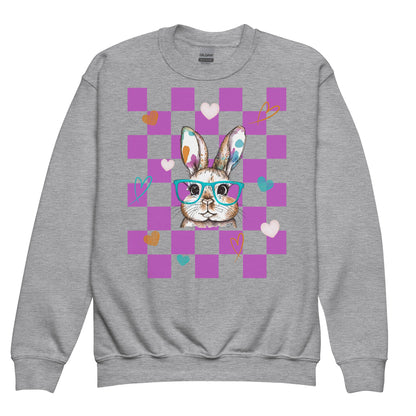 Watercolor Bunny Youth Crewneck Sweatshirt