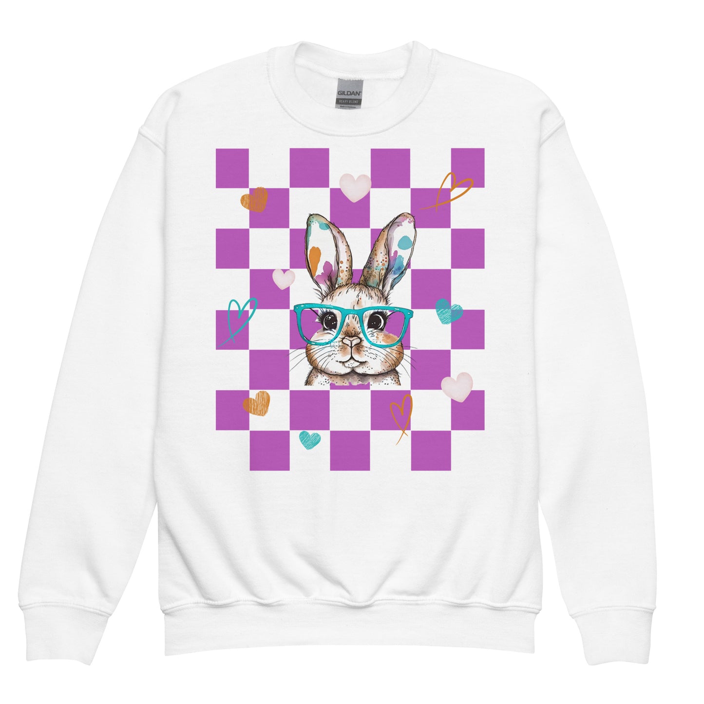 Watercolor Bunny Youth Crewneck Sweatshirt